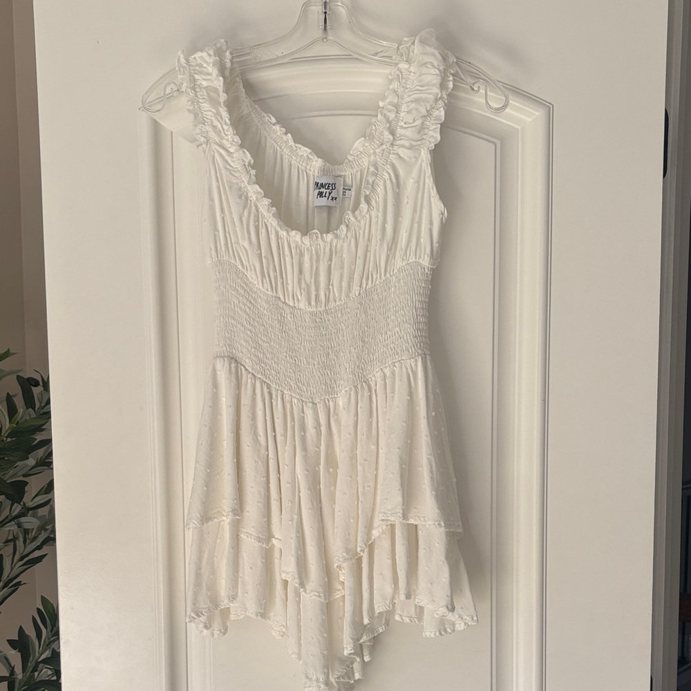Princess Polly White Ruffle Romper